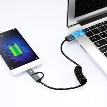 Καλώδιο Φόρτισης 2 σε 1 Micro Usb & Type-C 0.8m