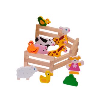 Ξύλινη Φάρμα με Ζώα Tooky Toy